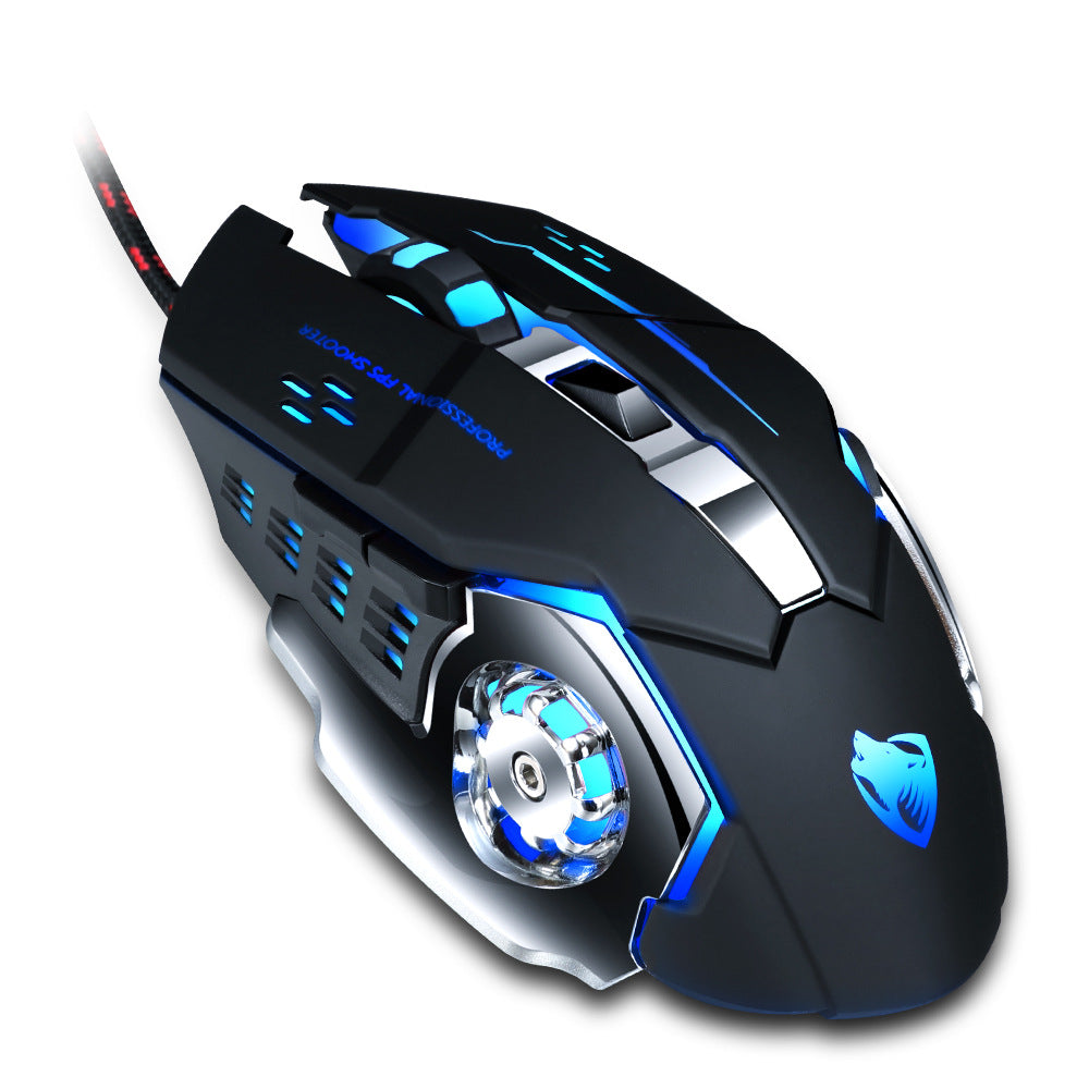 English Mechanical Game Wired Mouse E-sports Desktop Computer Internet