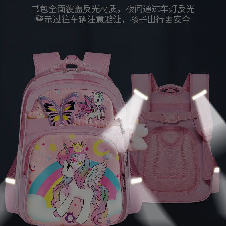 Princess Pony Schoolbag Girls Elementary School Students Ice And Snow Grades 1 To 6 Girls Ridge Protection To Lighten The Burden Children Girls Grade 1