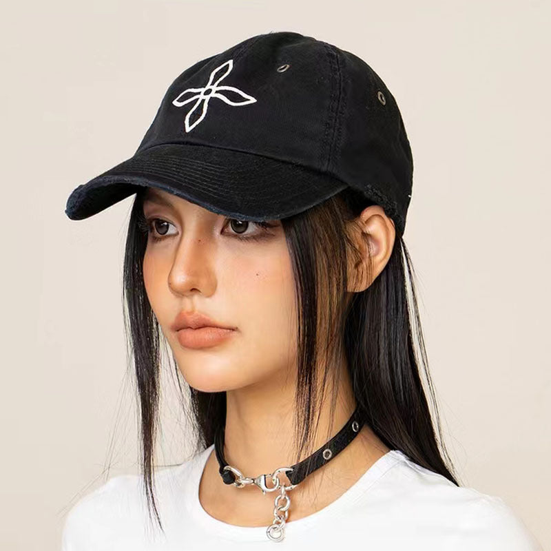 Smkk Cross Classic Denim Baseball Cap Embroidered Old Casual Hat Sports Soft Top Peaked Cap Collection For Men And Women