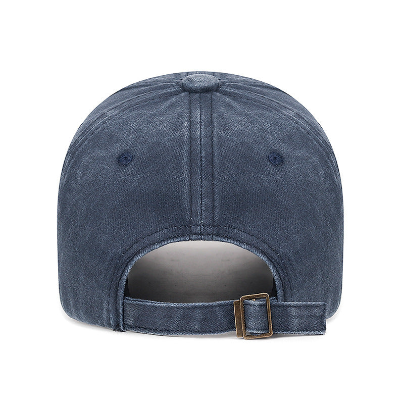 European And American Style Washed Baseball Cap For Men, Retro Distressed Letter Embroidery Duckbill Cap, Street Fashion Sunshade Hat