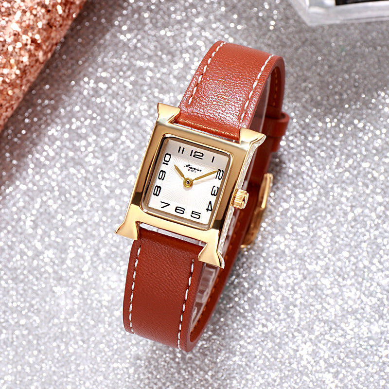 Fasina 2022 Casual Square Ladies Watch Bracelet Set Simple Belt Watch Women&#039;s Gift