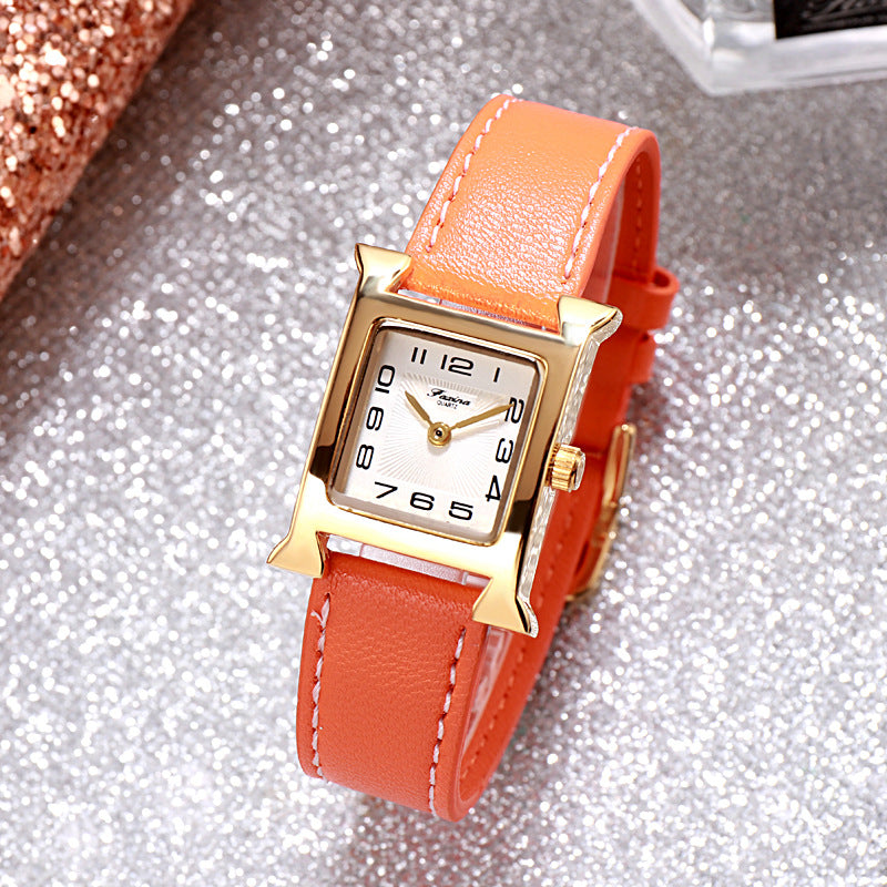 Fasina 2022 Casual Square Ladies Watch Bracelet Set Simple Belt Watch Women&#039;s Gift