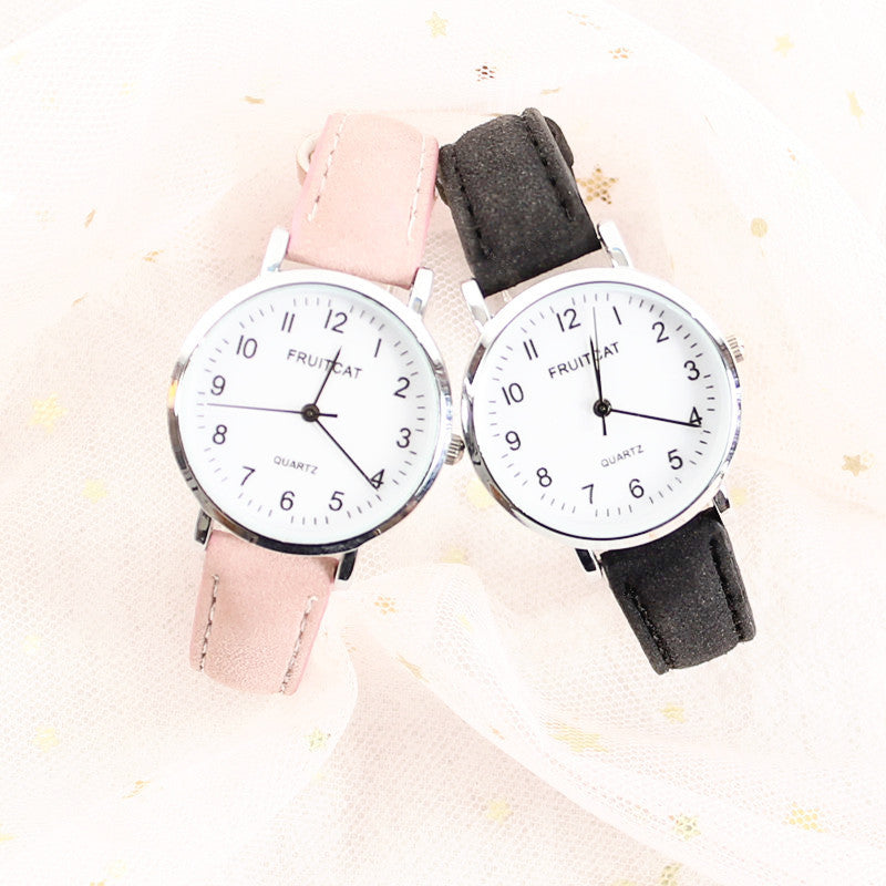 Korean Retro Fashionable Simple Casual Atmospheric Quartz Watch Junior High School Senior High School Students Waterproof Ultra-thin Men And Women Couple