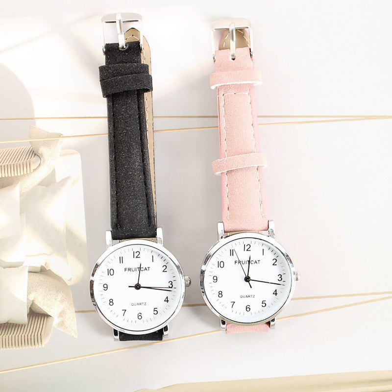 Korean Retro Fashionable Simple Casual Atmospheric Quartz Watch Junior High School Senior High School Students Waterproof Ultra-thin Men And Women Couple