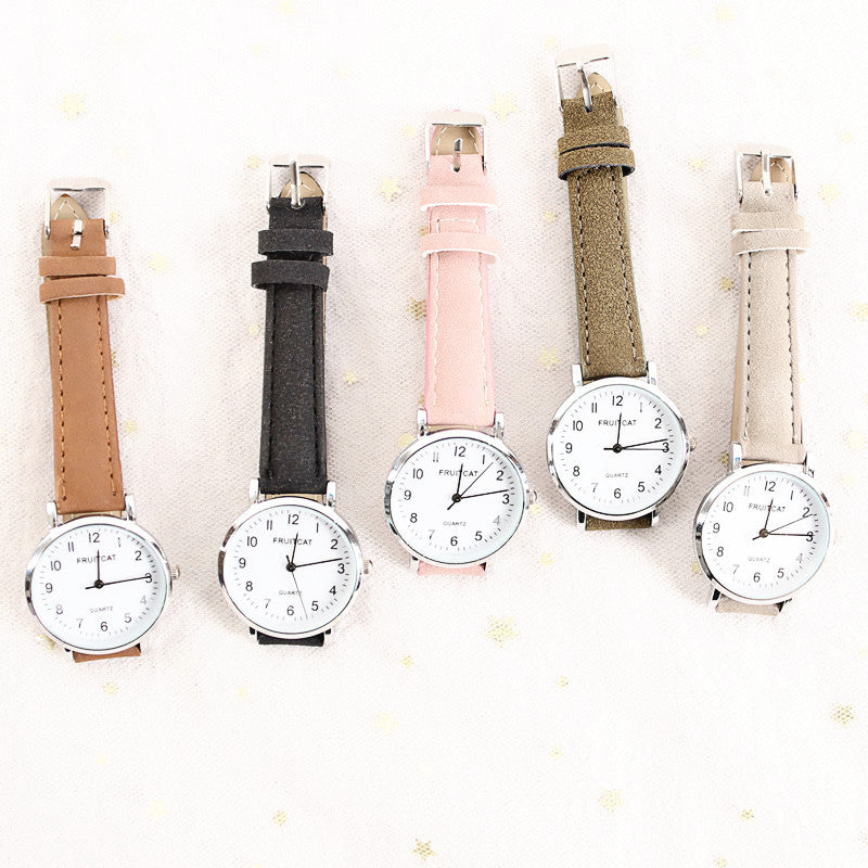 Korean Retro Fashionable Simple Casual Atmospheric Quartz Watch Junior High School Senior High School Students Waterproof Ultra-thin Men And Women Couple
