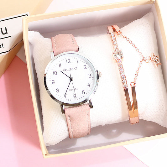 Korean Retro Fashionable Simple Casual Atmospheric Quartz Watch Junior High School Senior High School Students Waterproof Ultra-thin Men And Women Couple