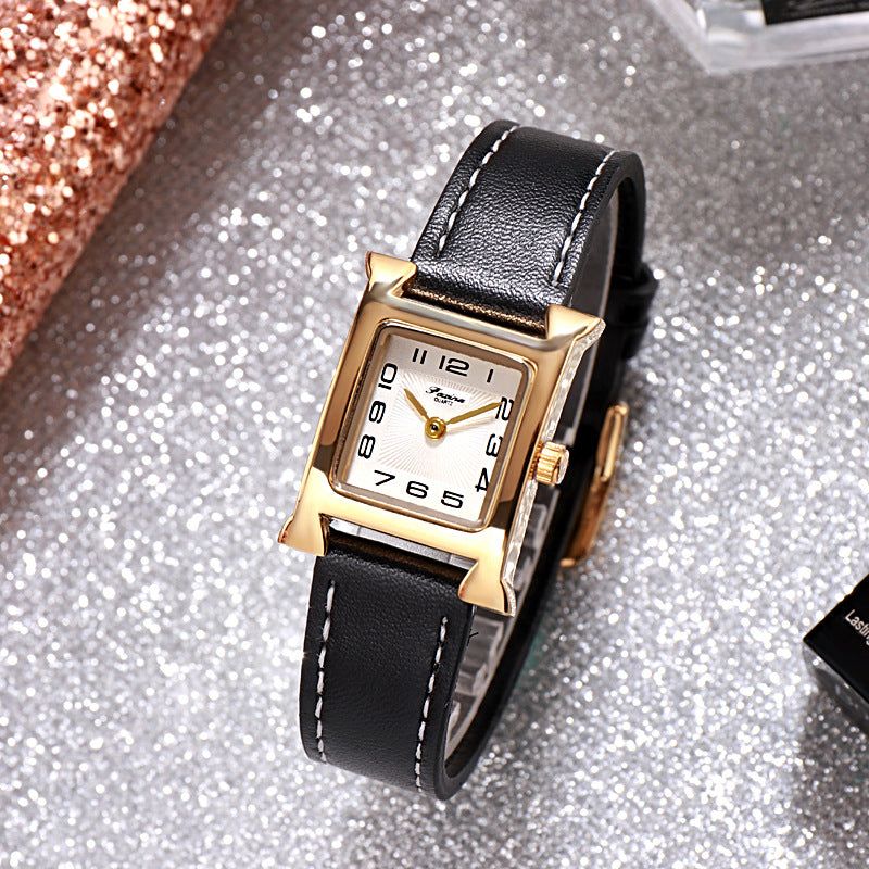 Fasina 2022 Casual Square Ladies Watch Bracelet Set Simple Belt Watch Women&#039;s Gift
