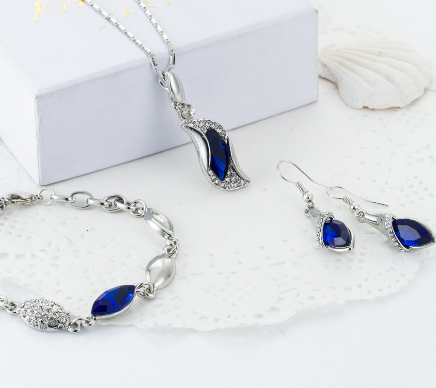 European And American Jewelry Set Crystal Flash Diamond Austrian