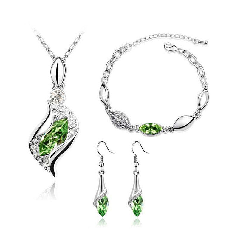 European And American Jewelry Set Crystal Flash Diamond Austrian