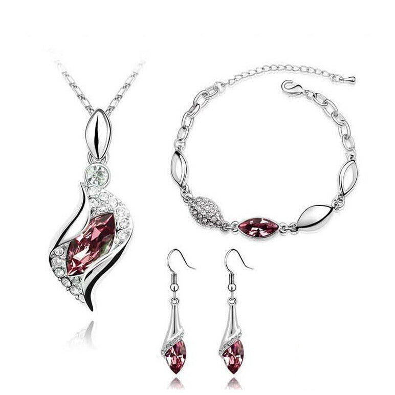 European And American Jewelry Set Crystal Flash Diamond Austrian