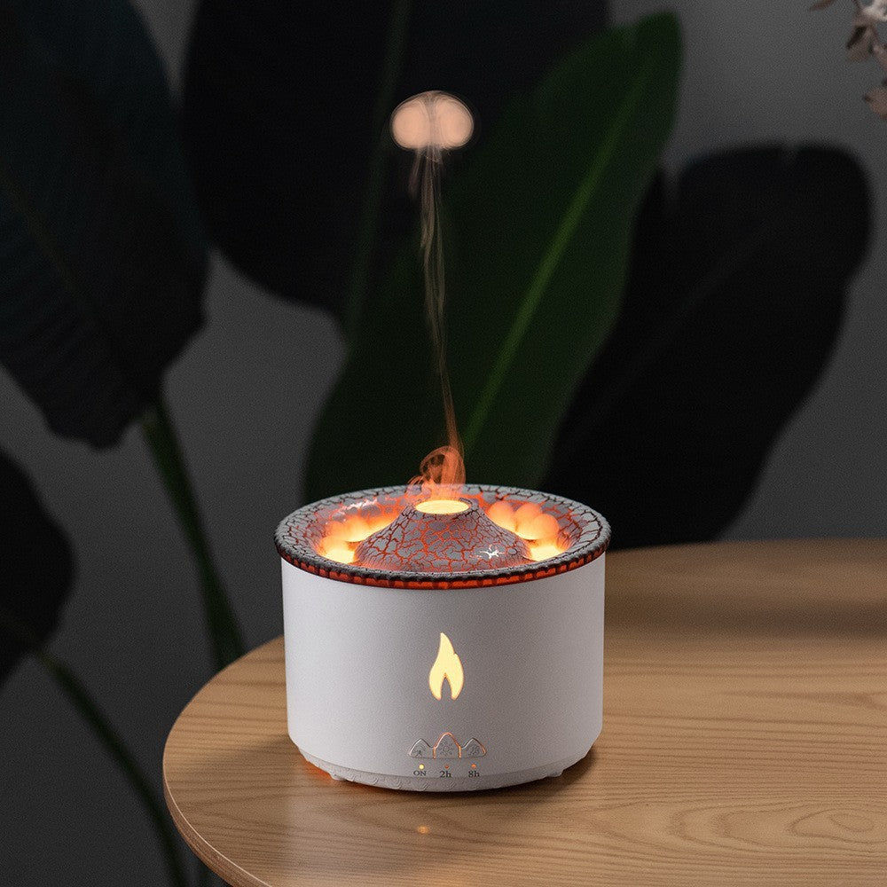 Creative Small Volcano Humidifier Flame Jellyfish Aromatherapy Machine Flame Aromatherapy Machine Essential Oil Home Purifier Gift