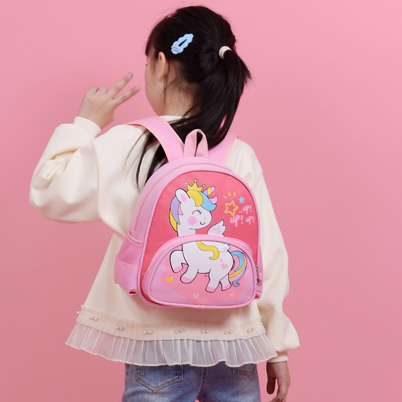 Children's School Bag 2024 New Cartoon Unicorn Kindergarten Girls' Backpack Cute Baby Lightweight Backpack
