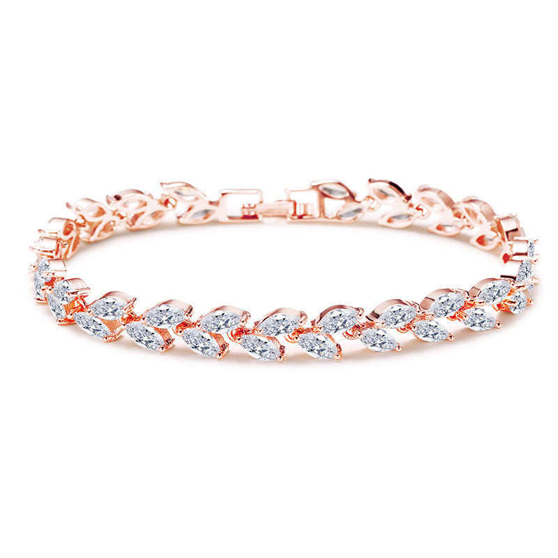 Ladies Necklace Hand Jewelry Earrings Jewelry Set Exquisite Micro Inlaid Zircon Bridal Accessories