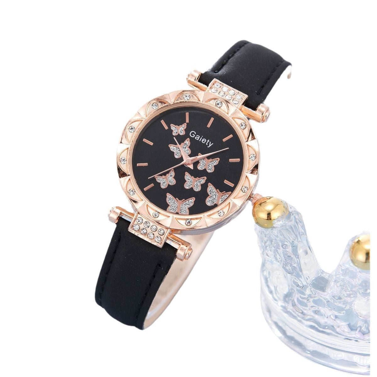 New TikTok Popular Women's Watch Fashion Personality Simple Watch Butterfly Digital Belt Watch Set