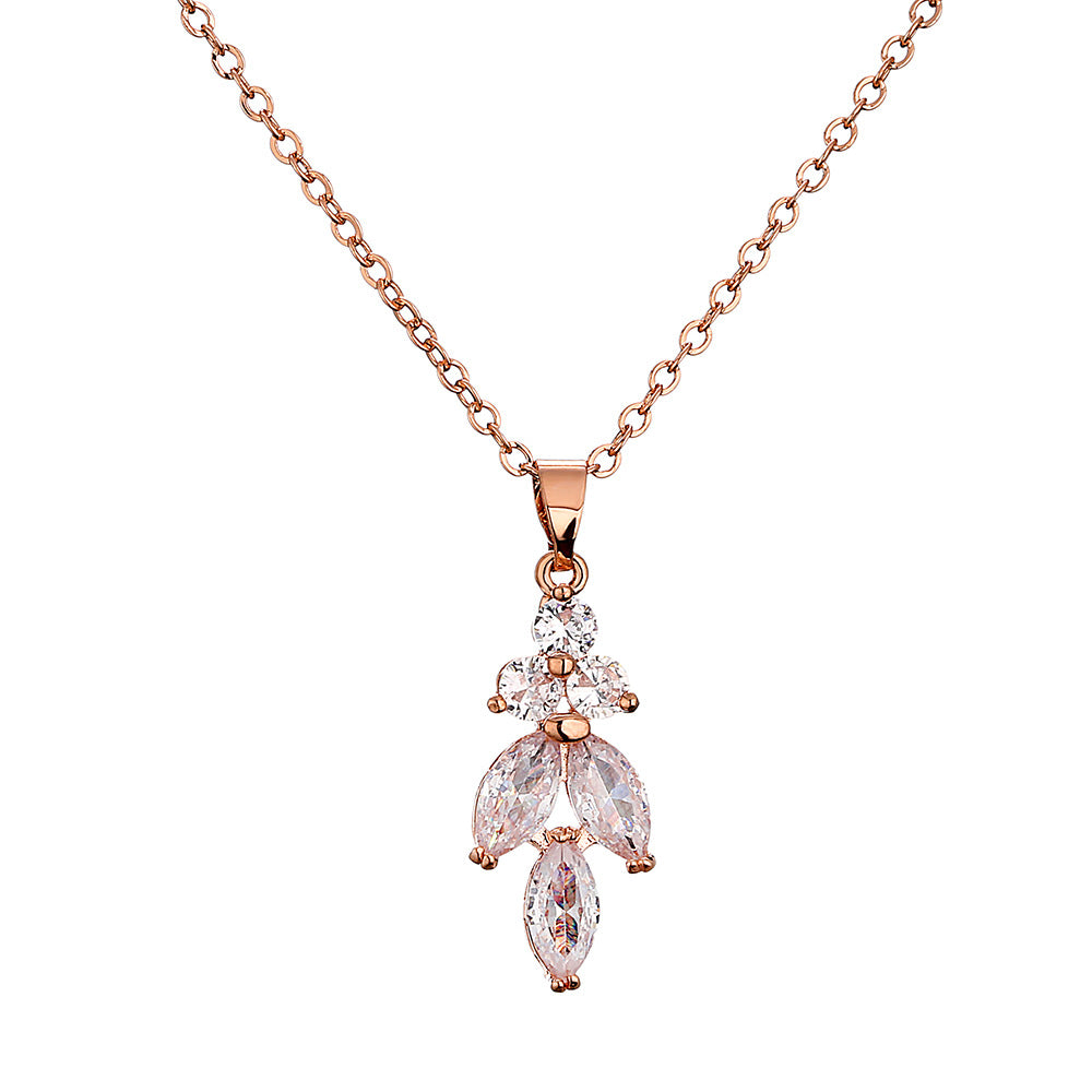 Ladies Necklace Hand Jewelry Earrings Jewelry Set Exquisite Micro Inlaid Zircon Bridal Accessories