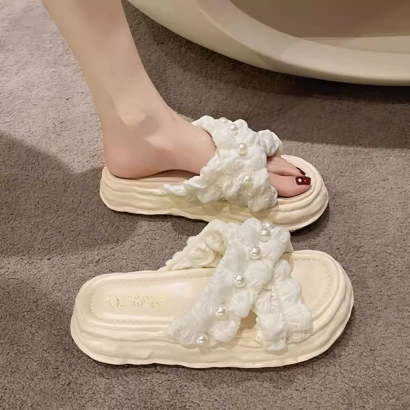 Fairy Style Sandals For Women's Summer Outer Wear 2025 New Dissolving Thick-Soled Platform Shoes Seaside Vacation Beach Slippers Ins