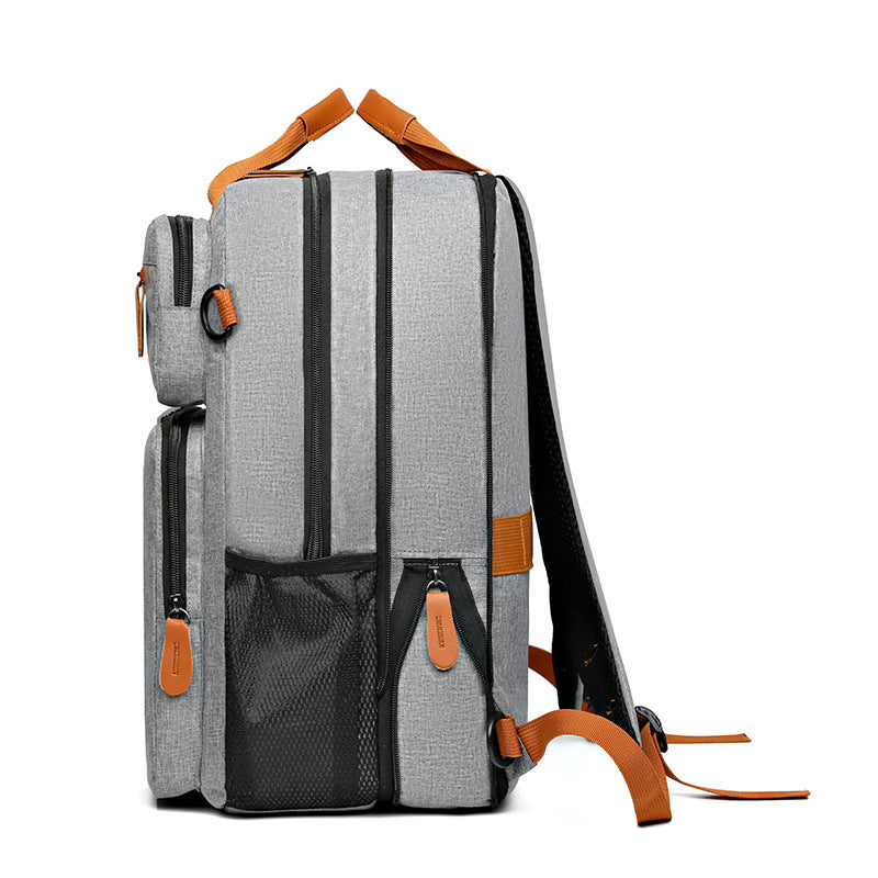 Men's Casual Travel Backpack Large Capacity Shockproof Crossbody Computer Bag Waterproof European And American Retro Fashion Backpack