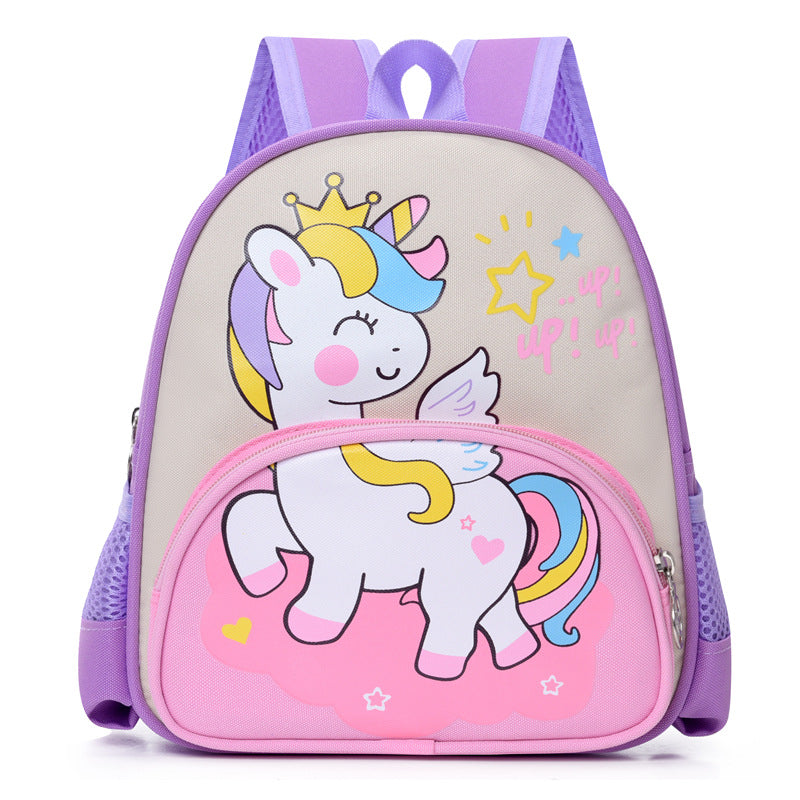 Children's School Bag 2024 New Cartoon Unicorn Kindergarten Girls' Backpack Cute Baby Lightweight Backpack