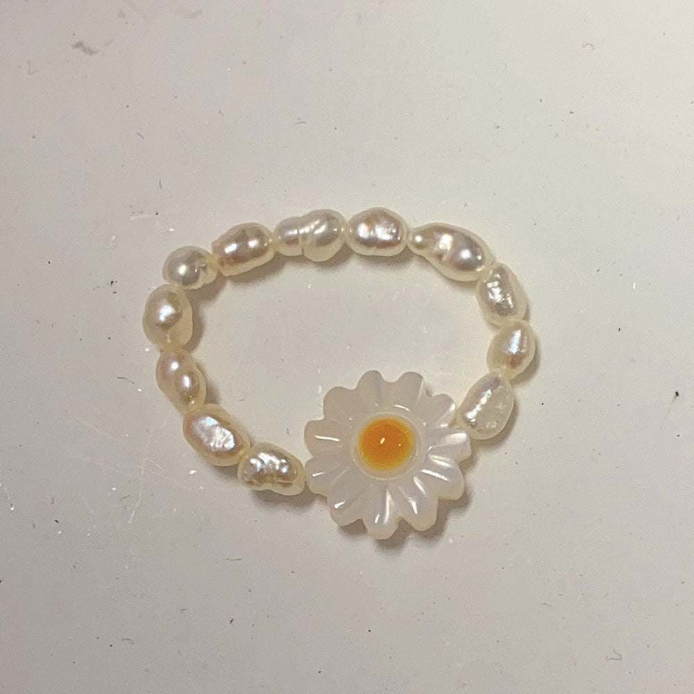 Freshwater Pearl Classic Shell Daisy Bracelet Earring Necklace Female