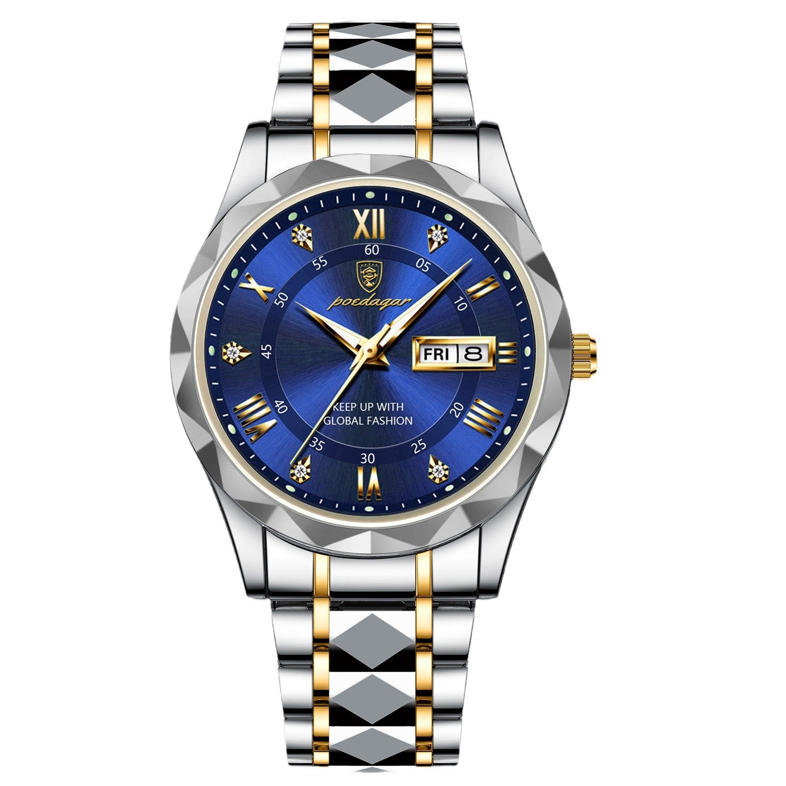 Genuine Goods Men's Watch Waterproof Luminous Fashion Business Watch Men's Double Calendar Quartz Watch Men's Watch