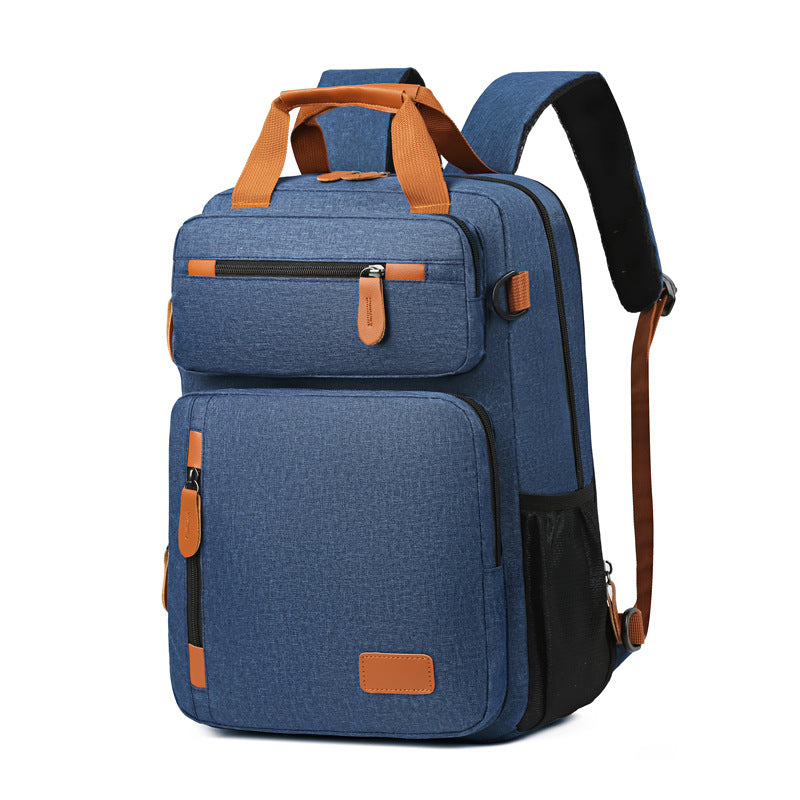 Men's Casual Travel Backpack Large Capacity Shockproof Crossbody Computer Bag Waterproof European And American Retro Fashion Backpack