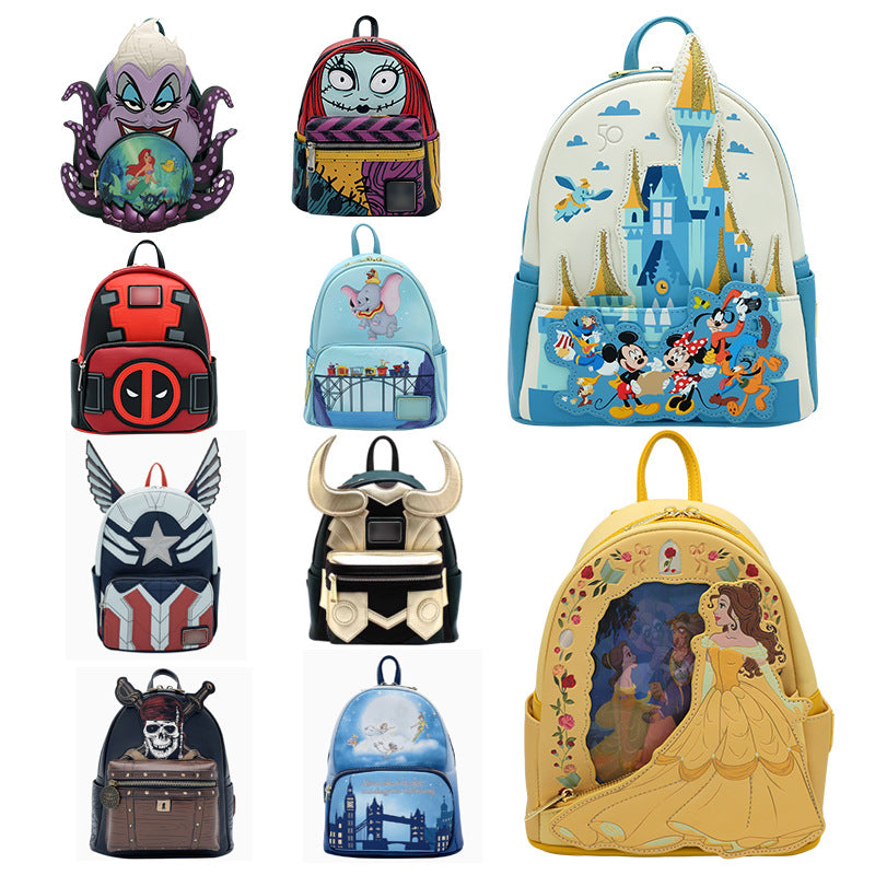 Loungefly Stitch Toy Story Beauty And The Beast Christmas Horror Nights Mary Cat School Bag