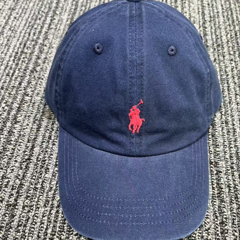 Scan Code Rl Raff Hat For Men And Women, Baseball Cap With Pony Logo Embroidery, Gray Soft Top Polo Paul Baseball Cap