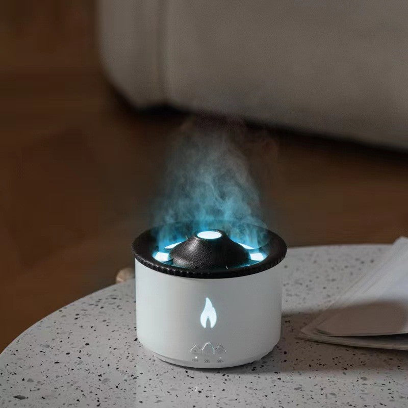 Creative Small Volcano Humidifier Flame Jellyfish Aromatherapy Machine Flame Aromatherapy Machine Essential Oil Home Purifier Gift