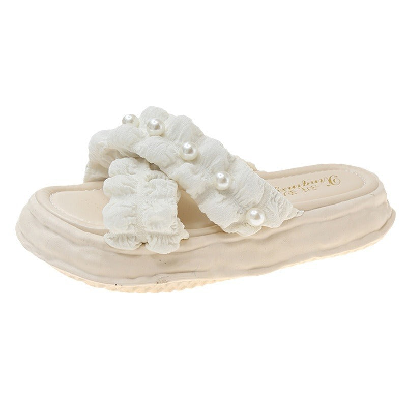 Fairy Style Sandals For Women's Summer Outer Wear 2025 New Dissolving Thick-Soled Platform Shoes Seaside Vacation Beach Slippers Ins