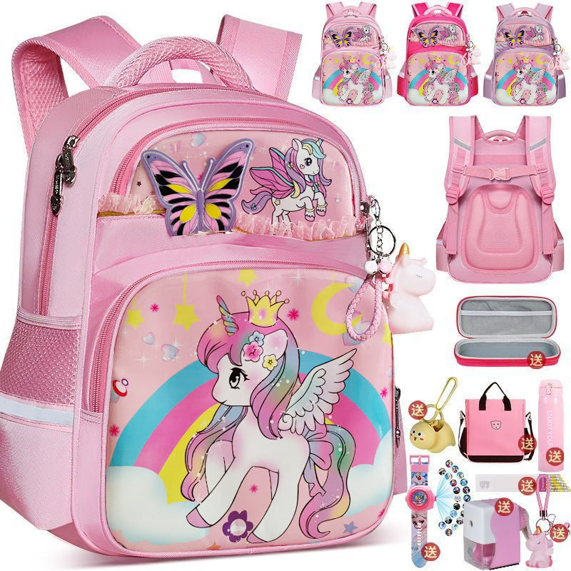 Princess Pony Schoolbag Girls Elementary School Students Ice And Snow Grades 1 To 6 Girls Ridge Protection To Lighten The Burden Children Girls Grade 1