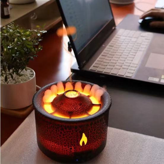 Flame Full Crack Volcano Humidifier Home Smoke Ring Aroma Diffuser Aroma Machine Aroma Machine Silent Jellyfish Aroma