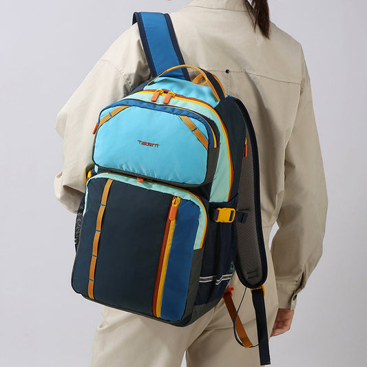 New Color Matching Backpack, Fashionable Student School Bag, Outdoor Fitness, Sports, Travel, Mountaineering, Leisure Backpack Wholesale