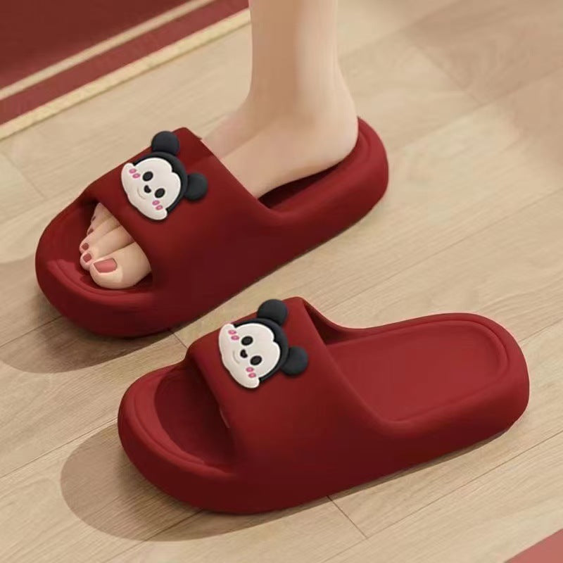 Red Festive High-Bottom Thick-Soled Eva Wedding Sandals For Women's Summer Outer Wear Lightweight Ins Dowry Indoor Slippers