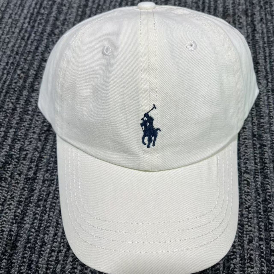 Scan Code Rl Raff Hat For Men And Women, Baseball Cap With Pony Logo Embroidery, Gray Soft Top Polo Paul Baseball Cap