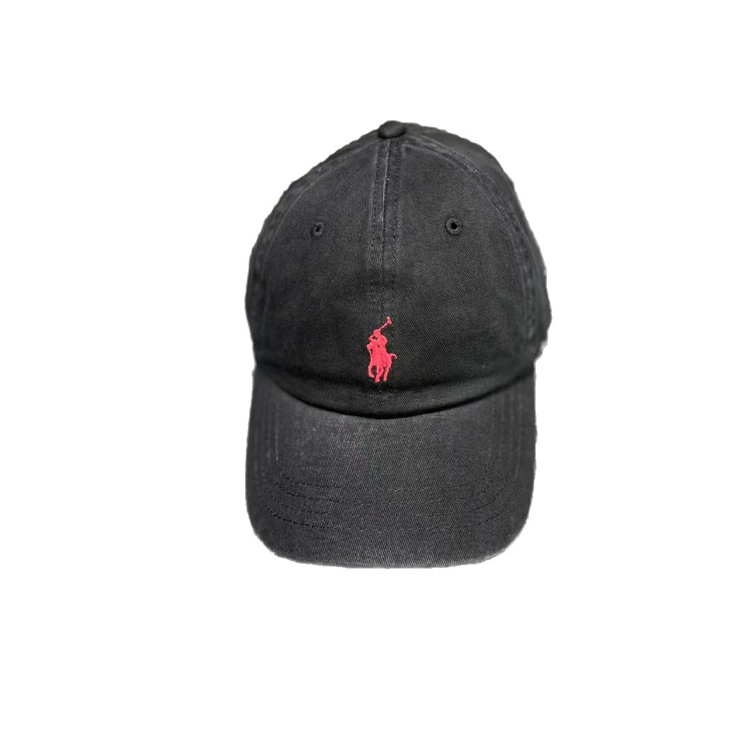 Scan Code Rl Raff Hat For Men And Women, Baseball Cap With Pony Logo Embroidery, Gray Soft Top Polo Paul Baseball Cap