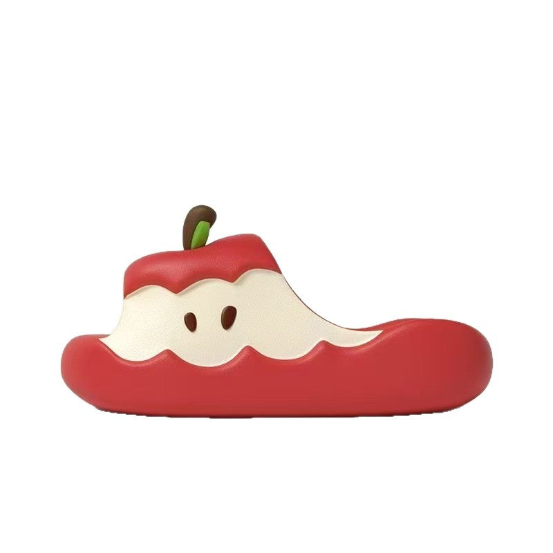 2025 Apple Slippers Women's Summer 2025 New Ins Cute Home Couple Thick Bottom Dormitory Sandals For Outer Wear