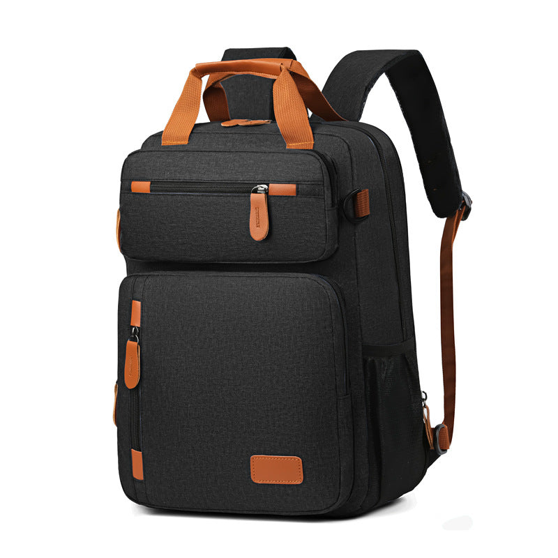 Men's Casual Travel Backpack Large Capacity Shockproof Crossbody Computer Bag Waterproof European And American Retro Fashion Backpack