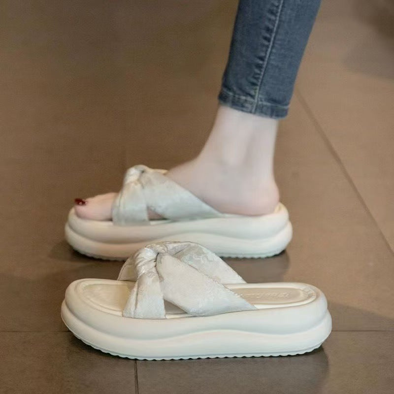 Slippers Women's Sandals Women's 2025 New Explosions Summer Outer Wear New Fairy Style Thick Bottom Beach Fashion One-Word Shops