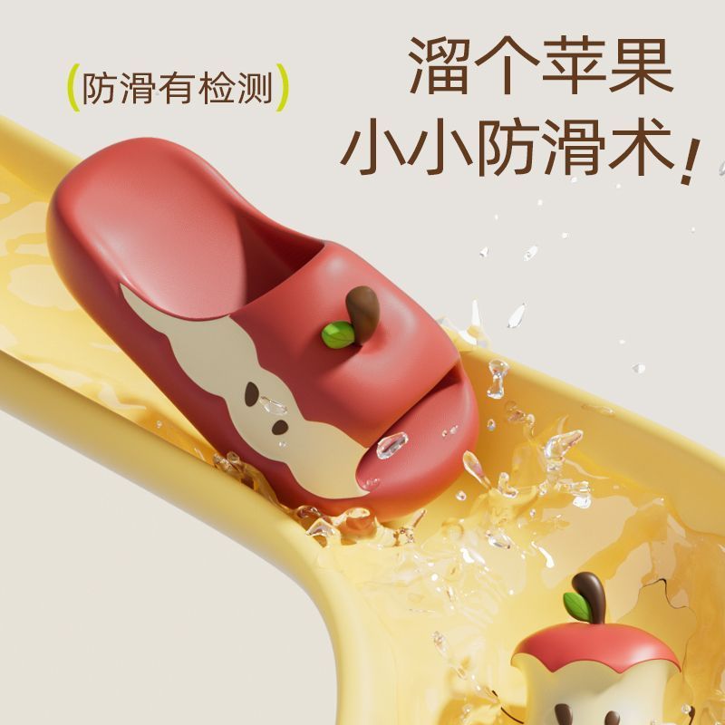 2025 Apple Slippers Women's Summer 2025 New Ins Cute Home Couple Thick Bottom Dormitory Sandals For Outer Wear