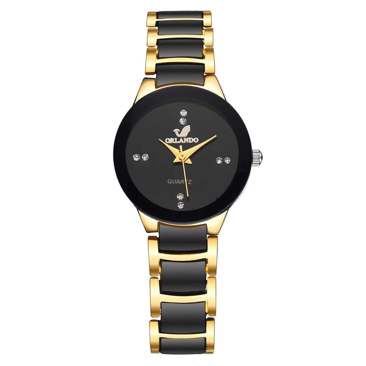 Cross-Border Popular Simple Strip Scale Couple Watch Fashion Trend Business Men's British Style Steel Band Quartz Watch