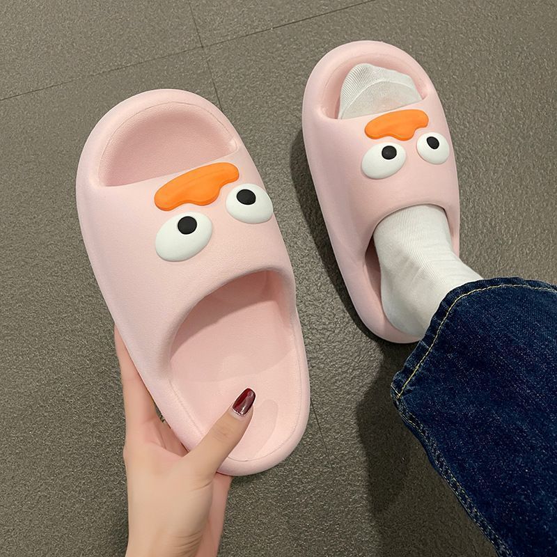 Thick-Soled Slippers For Women 2024 Summer Sausage Mouth Home Non-Slip Slippers For Outer Wear Fashionable Flip-Flops For The Beach