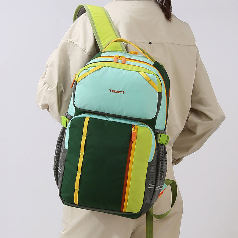 New Color Matching Backpack, Fashionable Student School Bag, Outdoor Fitness, Sports, Travel, Mountaineering, Leisure Backpack Wholesale