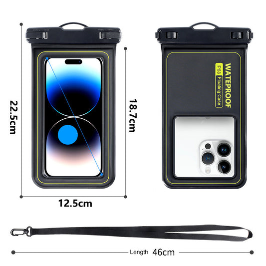Outdoor Drifting Travel Diving Swimming Touch Screen Mobile Phone Waterproof Cover Cross-border Sponge Floating Mobile Phone Waterproof Bag