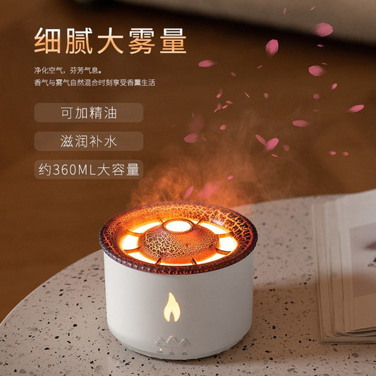 Creative Small Volcano Humidifier Flame Jellyfish Aromatherapy Machine Flame Aromatherapy Machine Essential Oil Home Purifier Gift