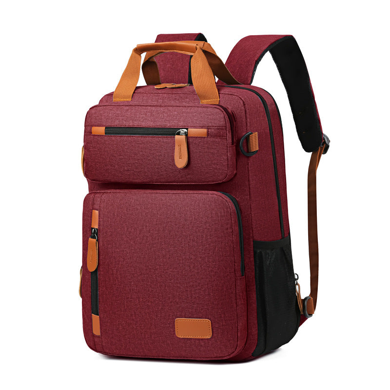 Men's Casual Travel Backpack Large Capacity Shockproof Crossbody Computer Bag Waterproof European And American Retro Fashion Backpack