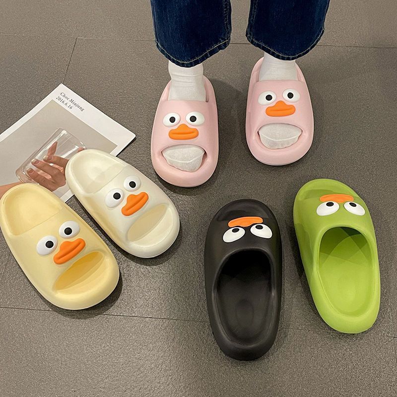 Thick-Soled Slippers For Women 2024 Summer Sausage Mouth Home Non-Slip Slippers For Outer Wear Fashionable Flip-Flops For The Beach