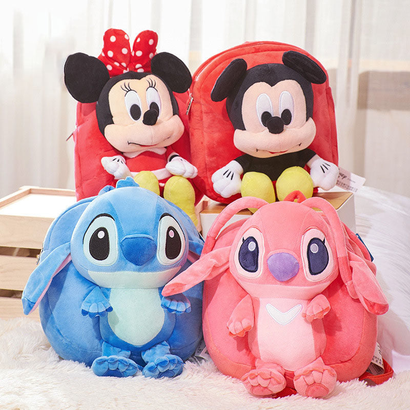 Disney Genuine Mickey Minnie Schoolbag Stitch Tigger Backpack Children&#039;s Primary School Birthday Gift